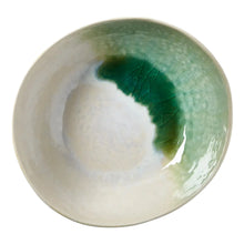 Load image into Gallery viewer, Tag Green Multi Curve Crackle Glaze Bowl