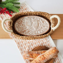 Load image into Gallery viewer, Handmade Bread Warmer & Wicker Basket - Owls - Oval