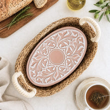 Load image into Gallery viewer, Handmade Bread Warmer & Wicker Basket - Vintage Vine- Oval