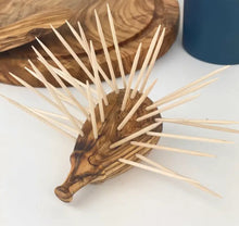 Load image into Gallery viewer, Olive Wood Porcupine Toothpick Holder 3&quot;
