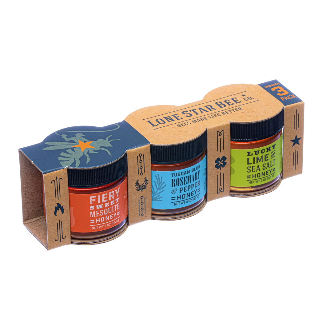 Lone Star Bee Infused Honey 3-Pack (3oz Jars)