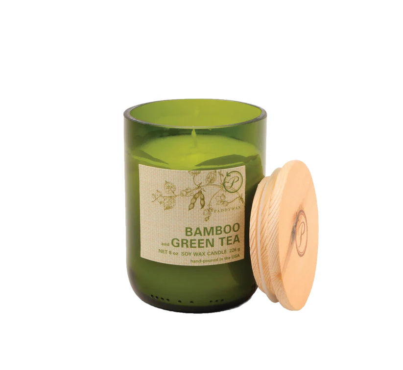 Paddy Wax Bamboo + Green Tea 8oz Eco Green
