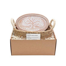 Load image into Gallery viewer, Handmade Bread Warmer &amp; Wicker Basket - Tree of Life - Oval
